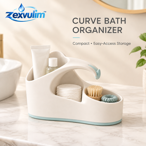 𝒛𝒆𝒙𝒗𝒖𝒍𝒊𝒎™ Curve Bath Organizer with Easy-Access Compartments — view 1