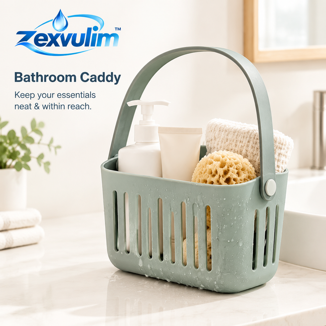 𝒛𝒆𝒙𝒗𝒖𝒍𝒊𝒎™ Ventilated Bathroom Caddy with Carry Handle