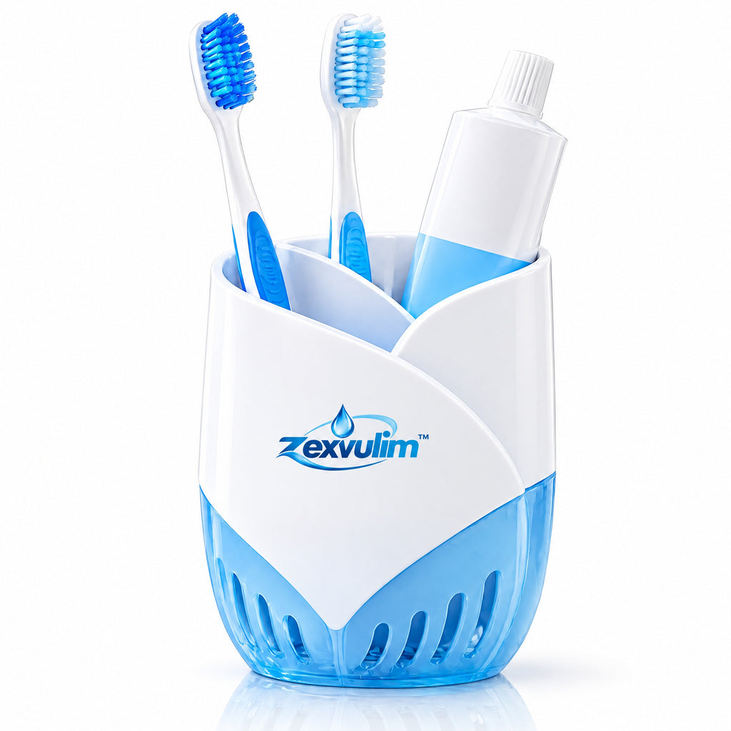 𝒛𝒆𝒙𝒗𝒖𝒍𝒊𝒎™ Countertop Toothbrush Holder with Divided Slots — view 5