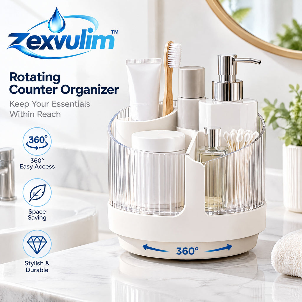 𝒛𝒆𝒙𝒗𝒖𝒍𝒊𝒎™ Rotating Bathroom Counter Organizer — view 1