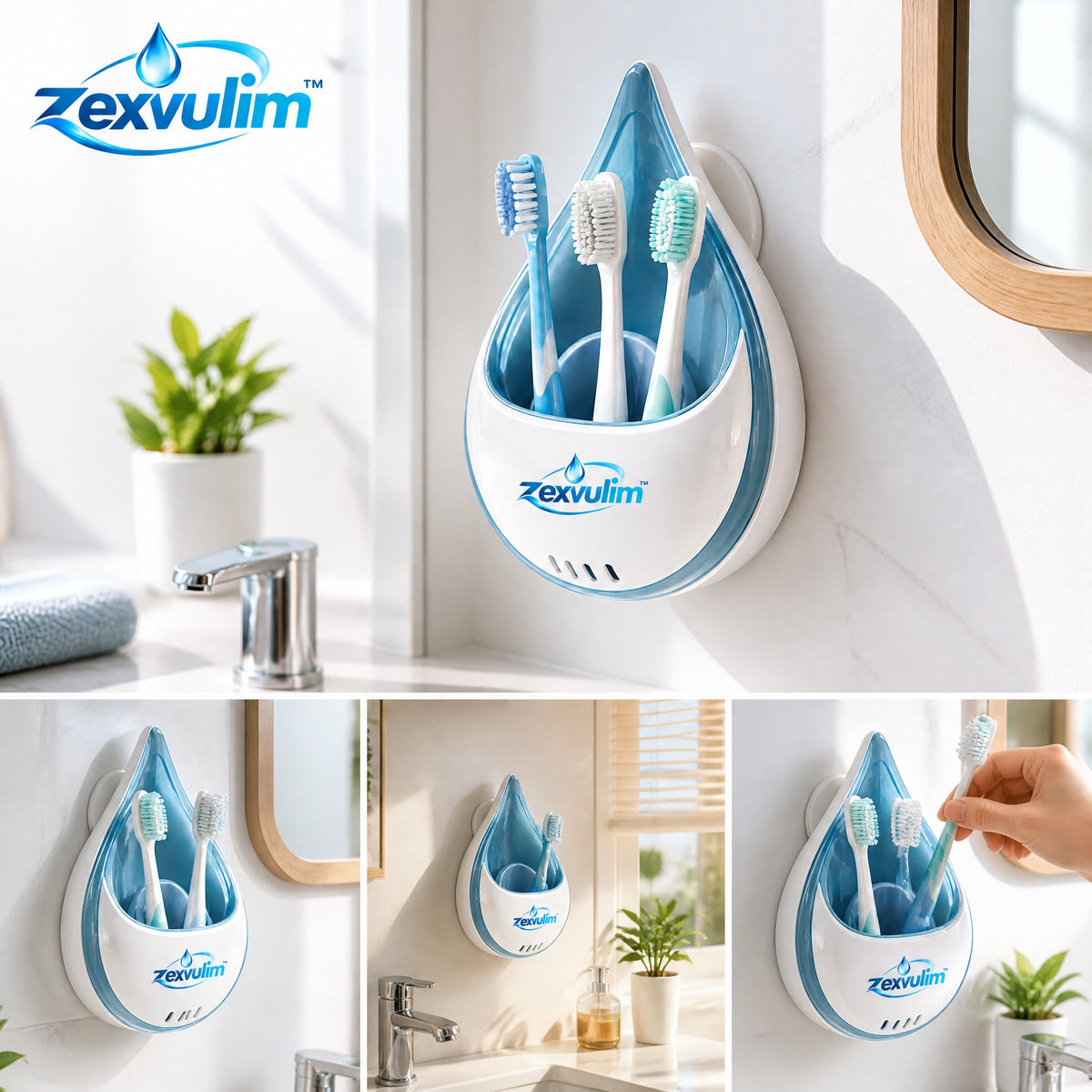 𝒛𝒆𝒙𝒗𝒖𝒍𝒊𝒎™ Wall-Mount Toothbrush Holder — view 3