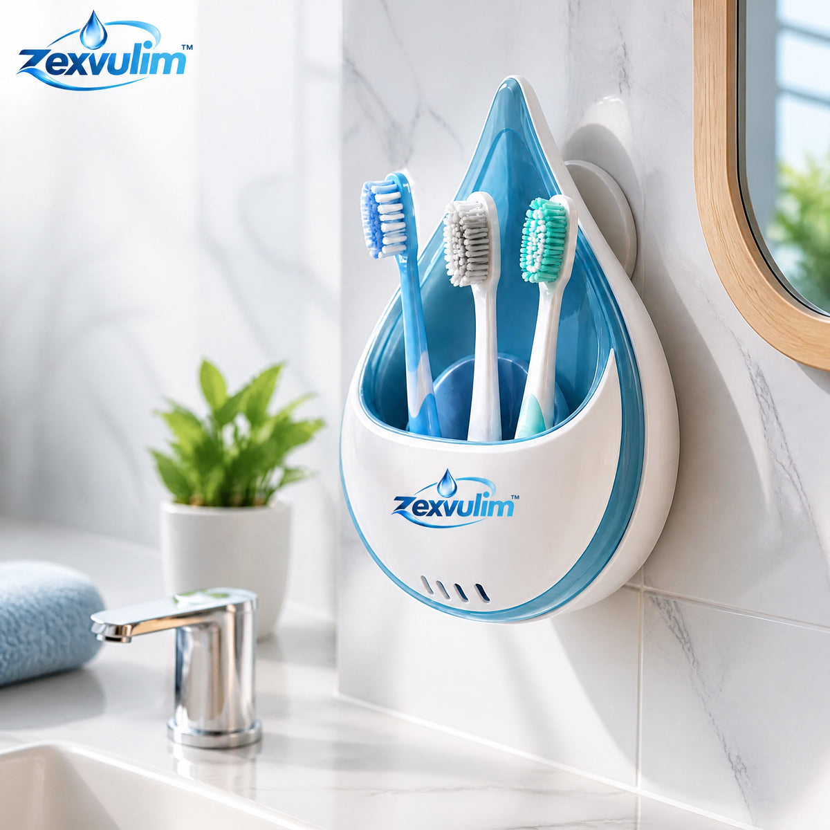 𝒛𝒆𝒙𝒗𝒖𝒍𝒊𝒎™ Wall-Mount Toothbrush Holder — view 4