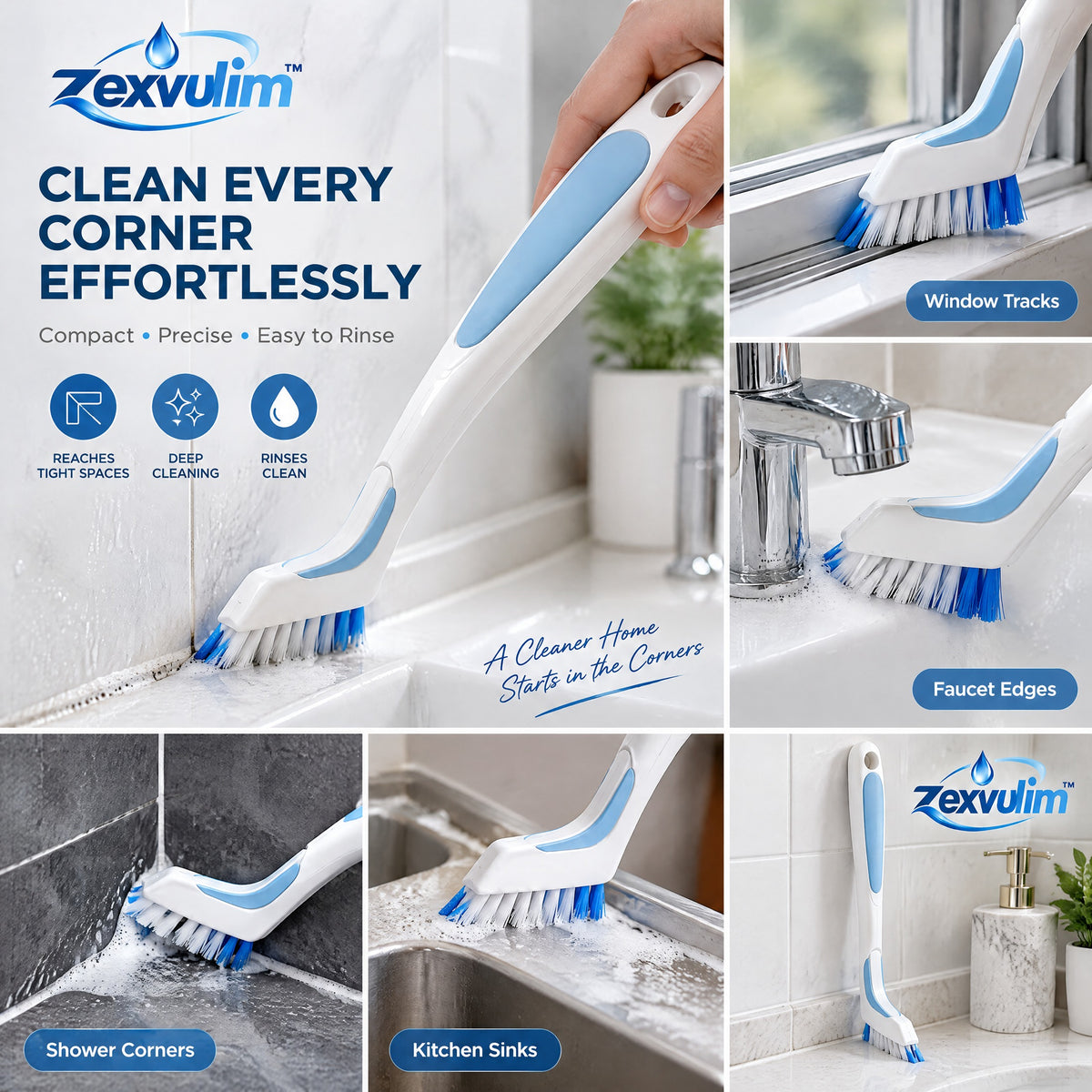 𝒛𝒆𝒙𝒗𝒖𝒍𝒊𝒎™ Narrow-Head Corner Cleaning Brush — view 2