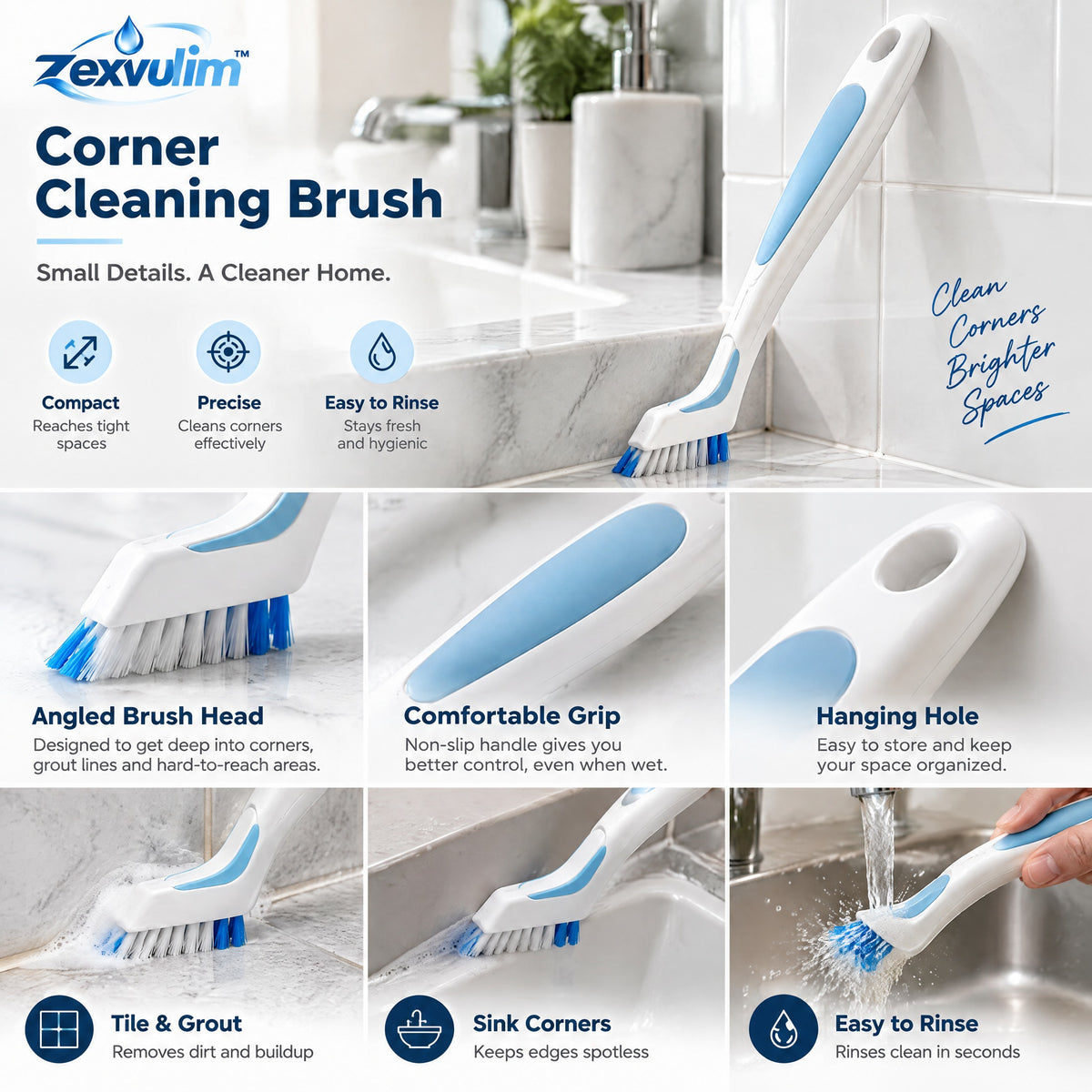𝒛𝒆𝒙𝒗𝒖𝒍𝒊𝒎™ Narrow-Head Corner Cleaning Brush — view 4