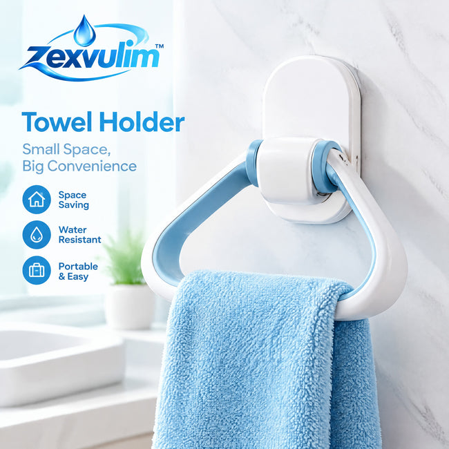𝒛𝒆𝒙𝒗𝒖𝒍𝒊𝒎™ Wall-Mount Towel Holder with Pivoting Ring