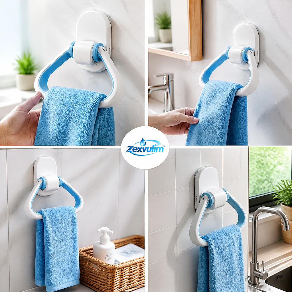 𝒛𝒆𝒙𝒗𝒖𝒍𝒊𝒎™ Wall-Mount Towel Holder with Pivoting Ring — view 2
