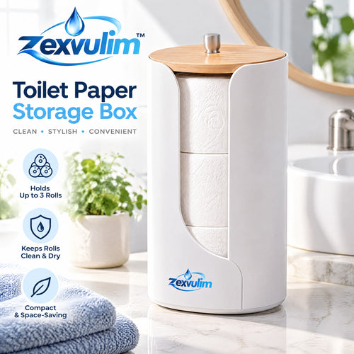 𝒛𝒆𝒙𝒗𝒖𝒍𝒊𝒎™ Covered Toilet Paper Storage Box — view 1