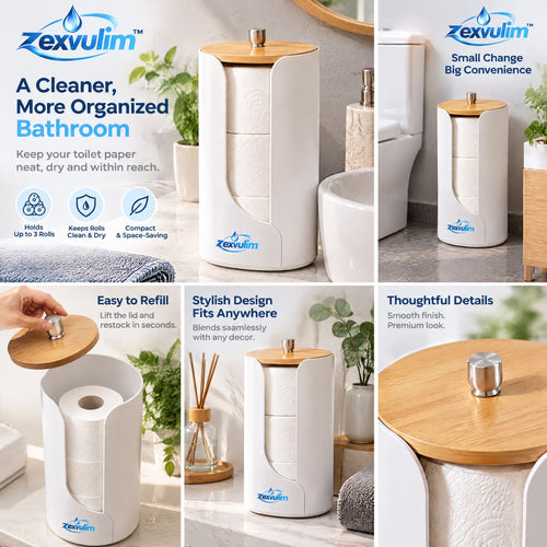 𝒛𝒆𝒙𝒗𝒖𝒍𝒊𝒎™ Covered Toilet Paper Storage Box — view 2