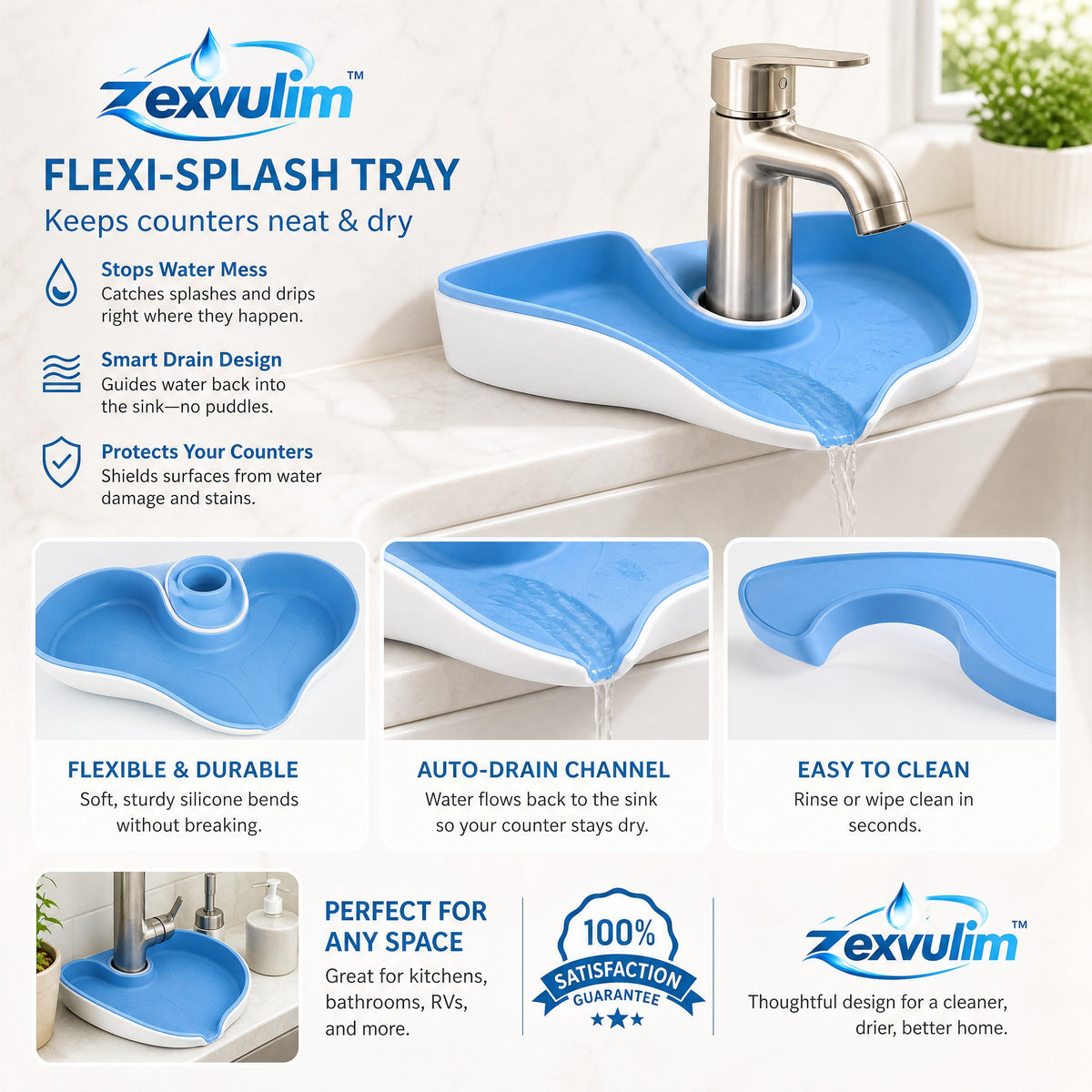 𝒛𝒆𝒙𝒗𝒖𝒍𝒊𝒎™ Flexi-Splash Sink Tray — view 4